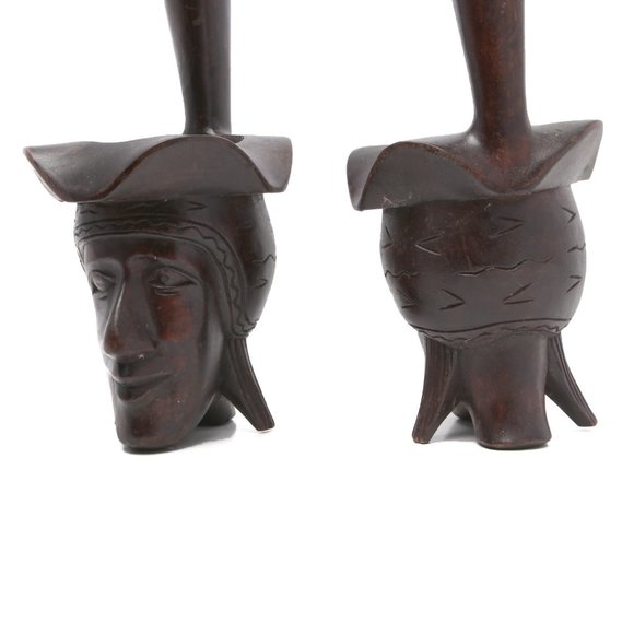 Vintage Indonesian Hand Carved Wood Tribal Figural Water Dipper Ladle Wall Decor - Picture 10 of 12